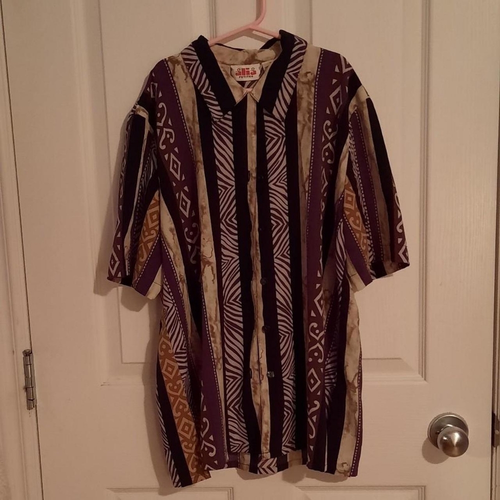 Alia Petites vintage funky patterned button up/blouse